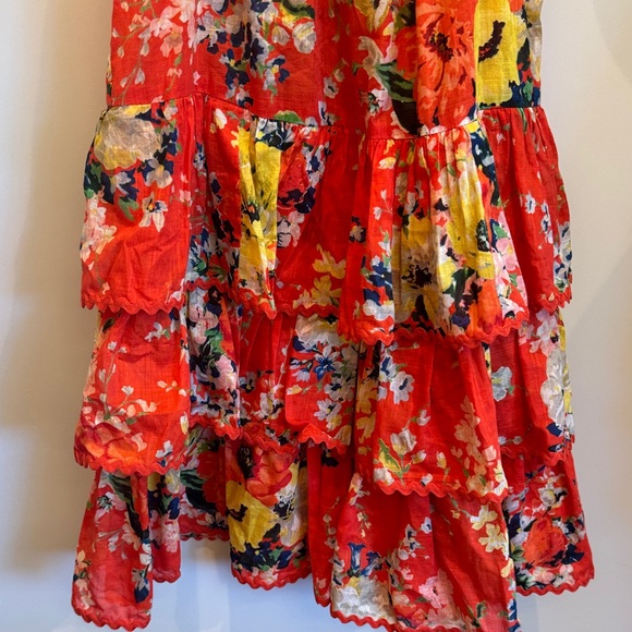 Zimmermann kids red floral alright cotton dress - Picture 6 of 6